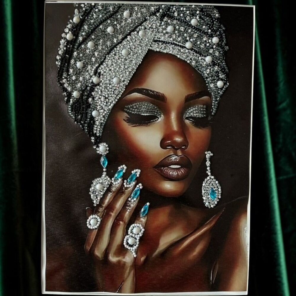 Handcrafted Shimmering Queen Portrait – 10x14 Framed & Sealed - Picture 2 of 3